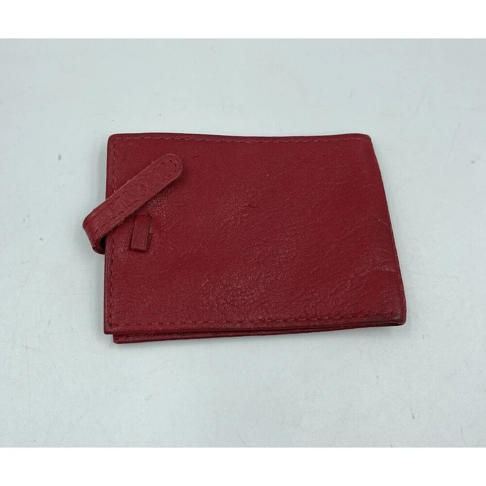 Buxton Card And ID wallet Red leather